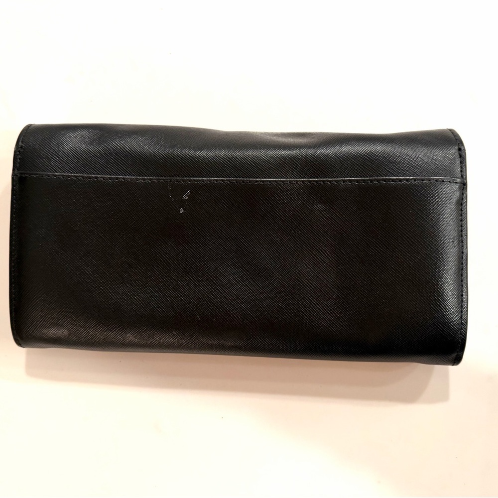 TORY BURCH•black saffiano leather envelope travel organizer clutch bag - Picture 5 of 11